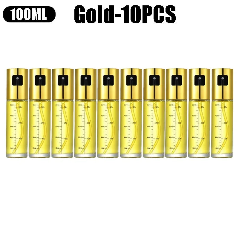 Frasco de vidro multiuso de alta qualidade de 100 ml para óleo de cozinha, frasco de spray de vidro com funil pequeno e acessórios de escova