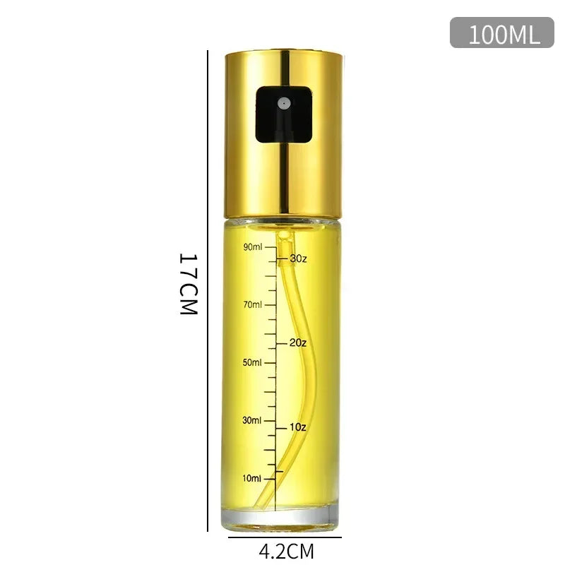 Frasco de vidro multiuso de alta qualidade de 100 ml para óleo de cozinha, frasco de spray de vidro com funil pequeno e acessórios de escova