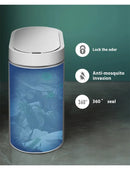 Lixeira automática de banheiro de 7L com tampa, lata de lixo pequena sem toque, lata de lixo à prova d'água com sensor de movimento para cozinha, quarto