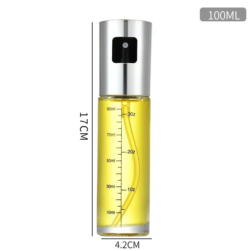 Frasco de vidro multiuso de alta qualidade de 100 ml para óleo de cozinha, frasco de spray de vidro com funil pequeno e acessórios de escova