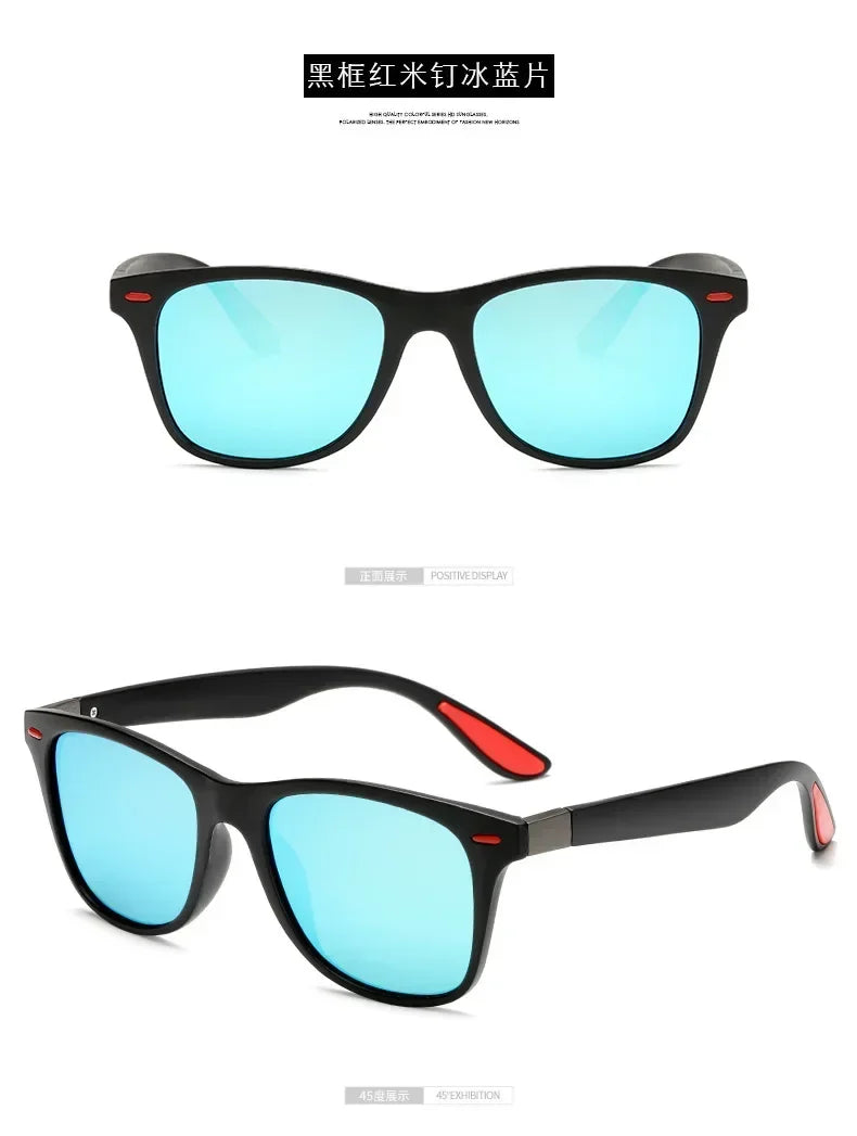 Óculos de sol polarizados unissex retangulares vintage design retrô óculos de sol masculino óculos casuais proteção UV400