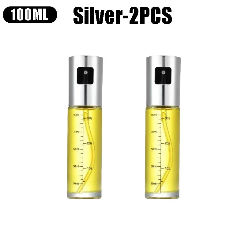 Frasco de vidro multiuso de alta qualidade de 100 ml para óleo de cozinha, frasco de spray de vidro com funil pequeno e acessórios de escova
