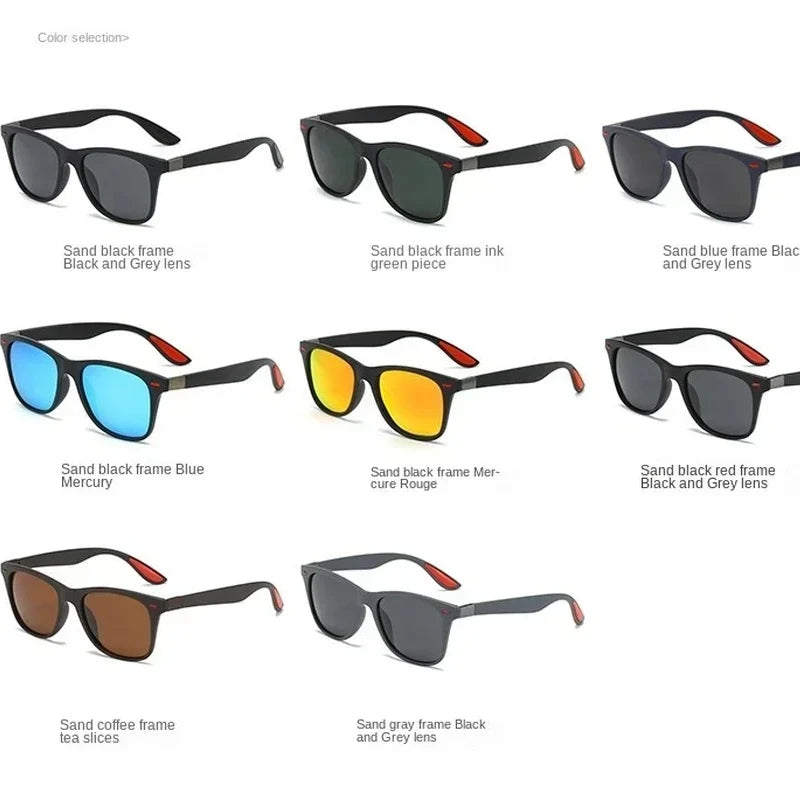 Óculos de sol polarizados unissex retangulares vintage design retrô óculos de sol masculino óculos casuais proteção UV400