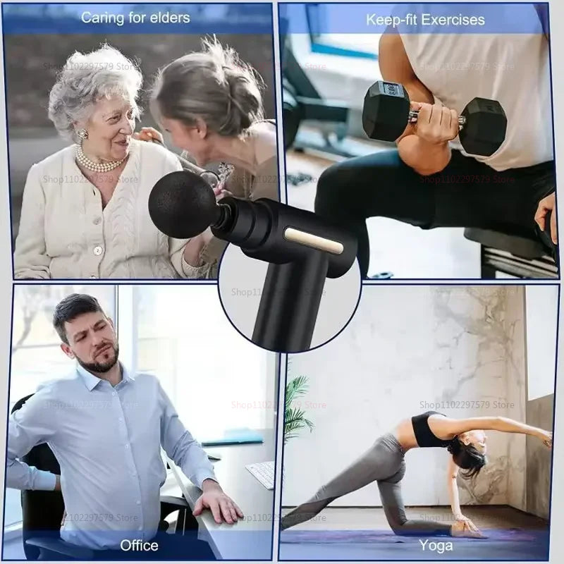 Pistola de massagem de percussão elétrica para relaxamento muscular profundo, alívio da fadiga, corpo, pescoço, costas, ombros, ferramenta de condicionamento físico