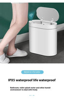 Lixeira automática de banheiro de 7L com tampa, lata de lixo pequena sem toque, lata de lixo à prova d'água com sensor de movimento para cozinha, quarto