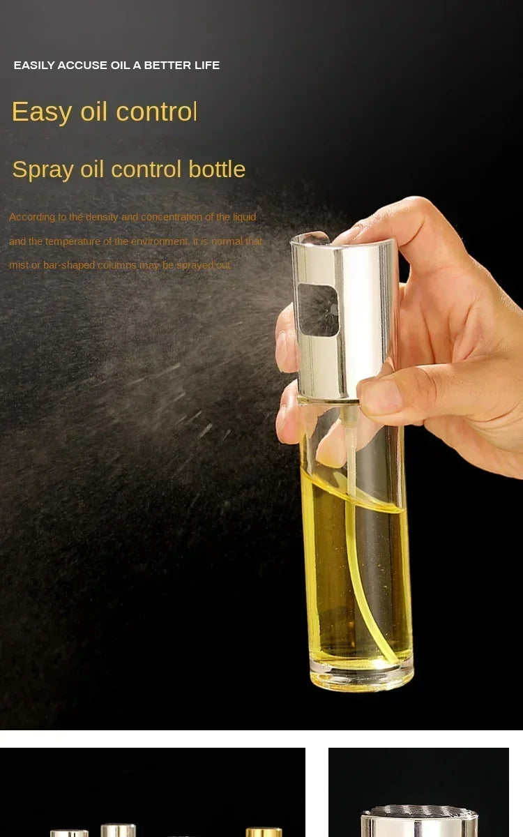 Frasco de vidro multiuso de alta qualidade de 100 ml para óleo de cozinha, frasco de spray de vidro com funil pequeno e acessórios de escova