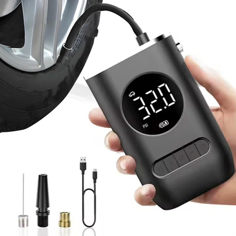 Bomba de ar portátil sem fio 150PSI Mini inflador de pneus com bateria recarregável para uso de emergência em carros, motocicletas e bicicletas
