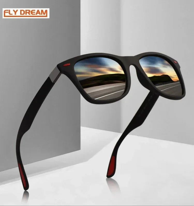 Óculos de sol polarizados unissex retangulares vintage design retrô óculos de sol masculino óculos casuais proteção UV400