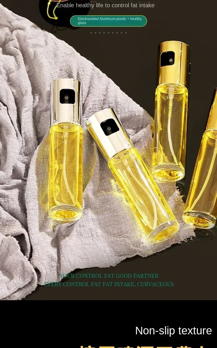 Frasco de vidro multiuso de alta qualidade de 100 ml para óleo de cozinha, frasco de spray de vidro com funil pequeno e acessórios de escova