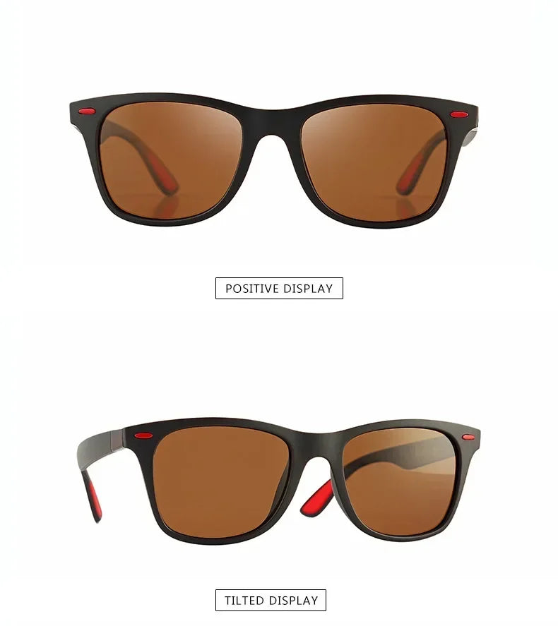 Óculos de sol polarizados unissex retangulares vintage design retrô óculos de sol masculino óculos casuais proteção UV400