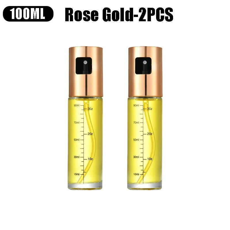 Frasco de vidro multiuso de alta qualidade de 100 ml para óleo de cozinha, frasco de spray de vidro com funil pequeno e acessórios de escova