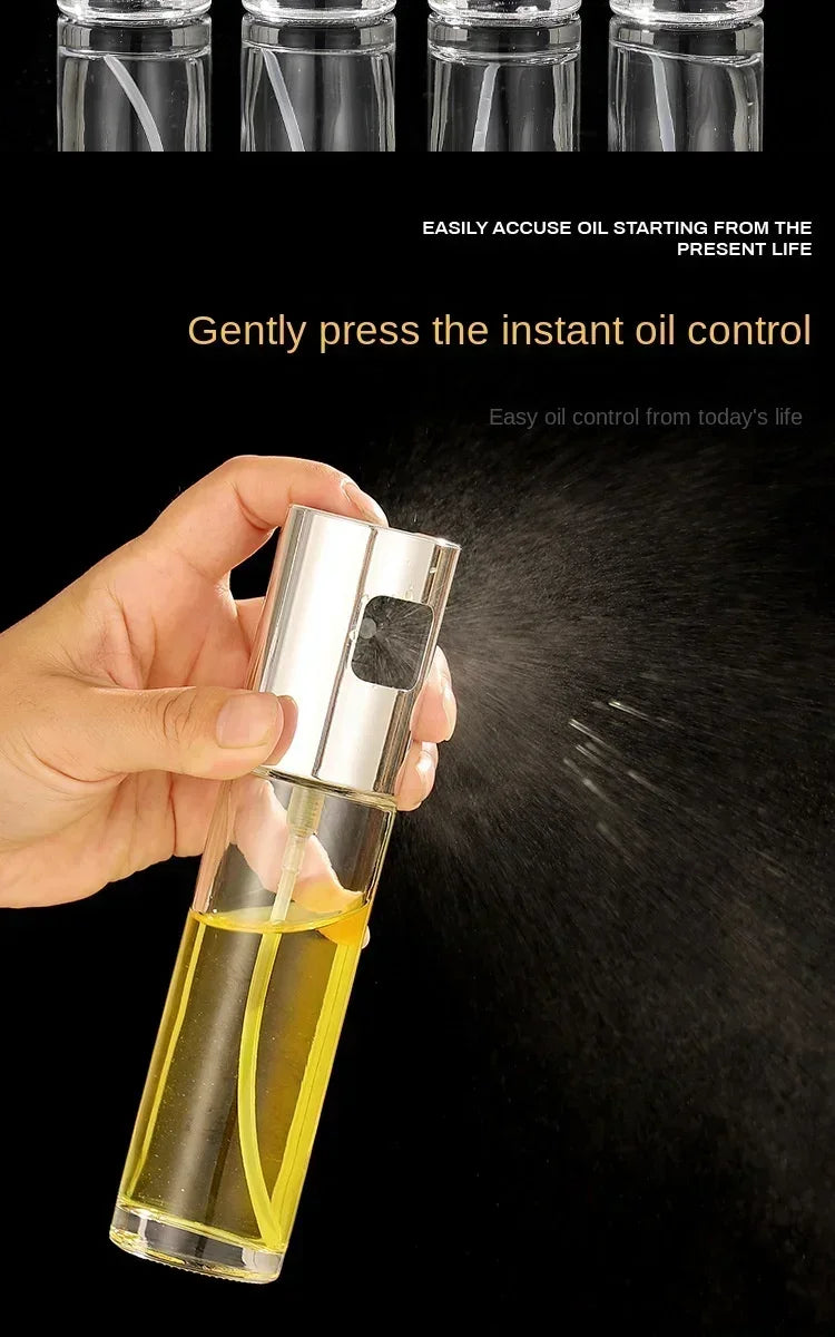 Frasco de vidro multiuso de alta qualidade de 100 ml para óleo de cozinha, frasco de spray de vidro com funil pequeno e acessórios de escova