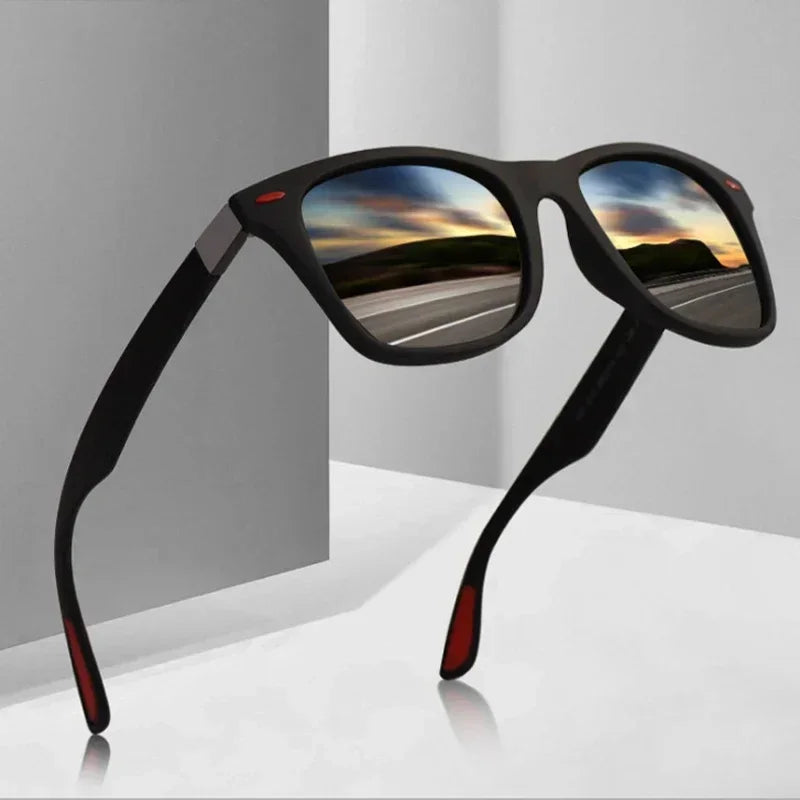 Óculos de sol polarizados unissex retangulares vintage design retrô óculos de sol masculino óculos casuais proteção UV400