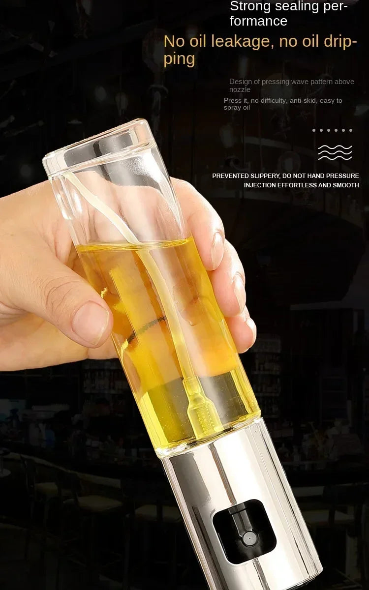 Frasco de vidro multiuso de alta qualidade de 100 ml para óleo de cozinha, frasco de spray de vidro com funil pequeno e acessórios de escova