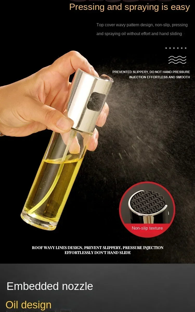 Frasco de vidro multiuso de alta qualidade de 100 ml para óleo de cozinha, frasco de spray de vidro com funil pequeno e acessórios de escova