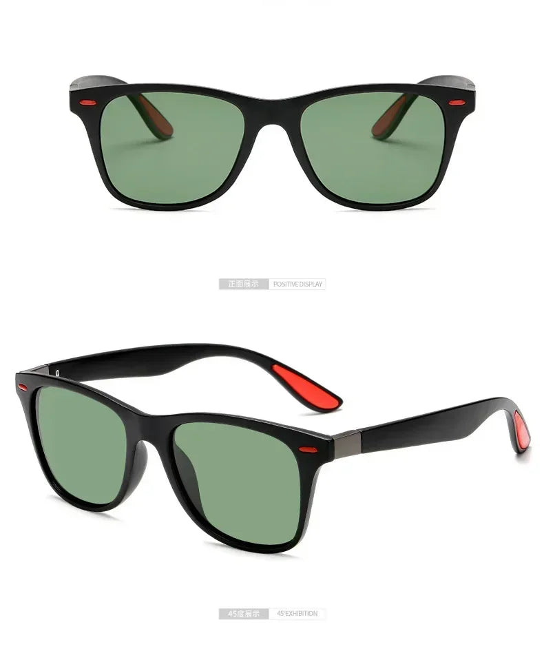 Óculos de sol polarizados unissex retangulares vintage design retrô óculos de sol masculino óculos casuais proteção UV400