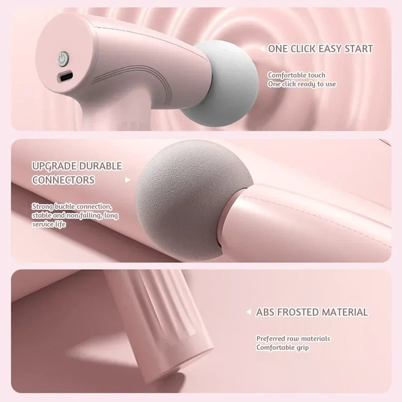 Pistola de massagem muscular mini rosa, pistola de massagem portátil para tecidos profundos, pistola de massagem Theragun Fascia Gun, massageadores portáteis para tecidos profundos