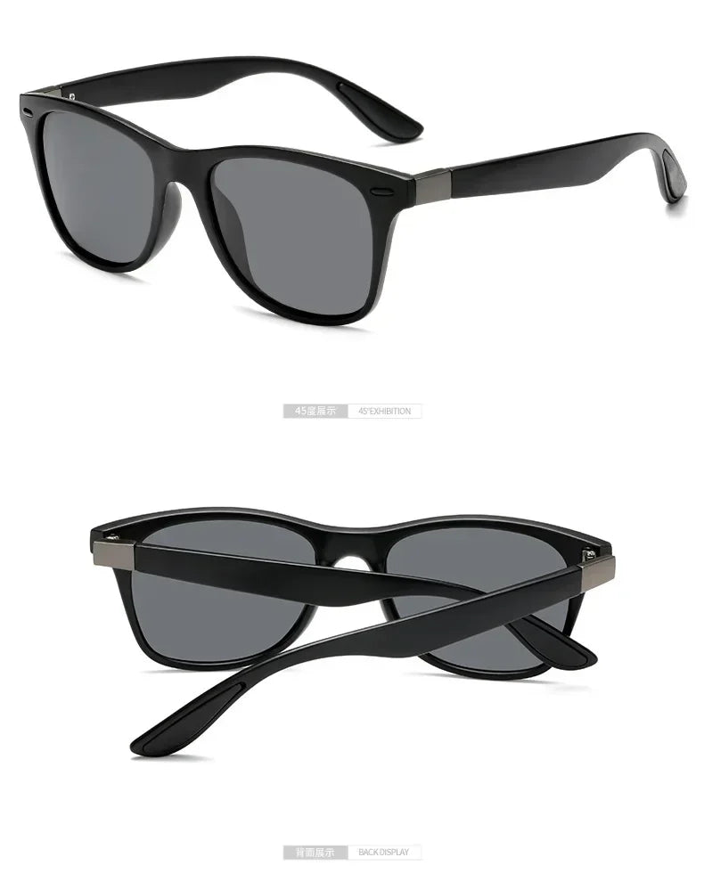 Óculos de sol polarizados unissex retangulares vintage design retrô óculos de sol masculino óculos casuais proteção UV400