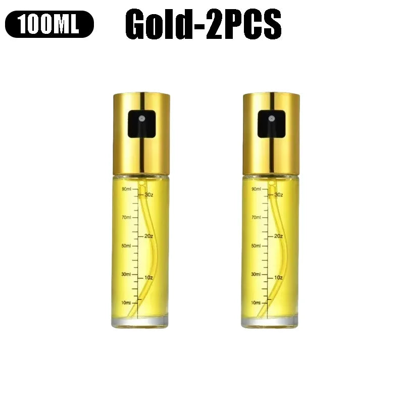 Frasco de vidro multiuso de alta qualidade de 100 ml para óleo de cozinha, frasco de spray de vidro com funil pequeno e acessórios de escova
