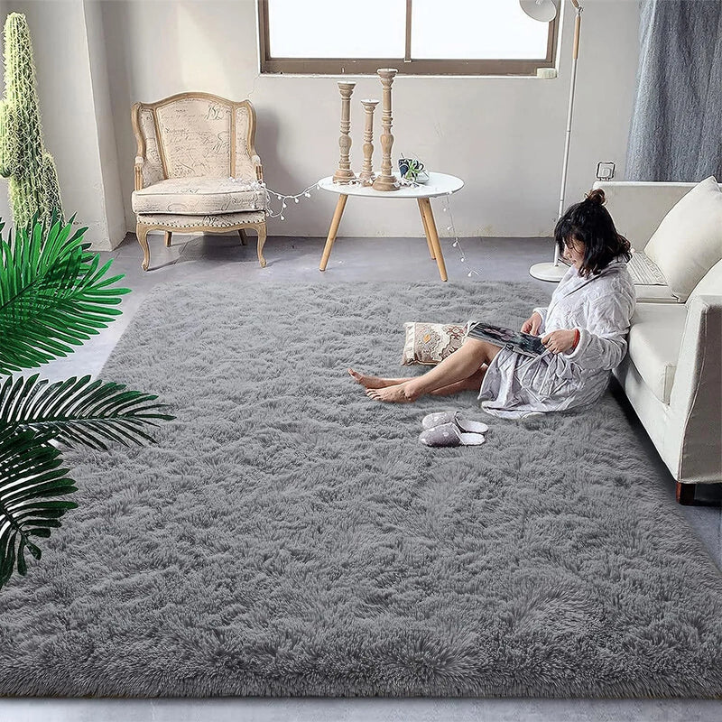 Tapete de pelúcia fofo para sala de estar, decoração moderna para casa, quarto infantil, cabeceira, tapete grande para brincar, tapete para engatinhar, área de berçário