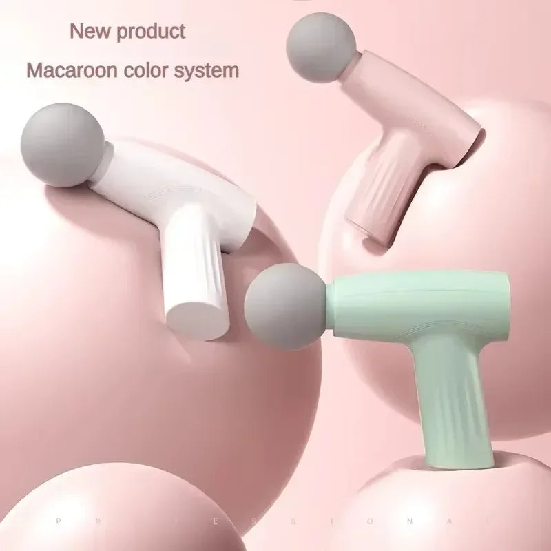 Pistola de massagem muscular mini rosa, pistola de massagem portátil para tecidos profundos, pistola de massagem Theragun Fascia Gun, massageadores portáteis para tecidos profundos