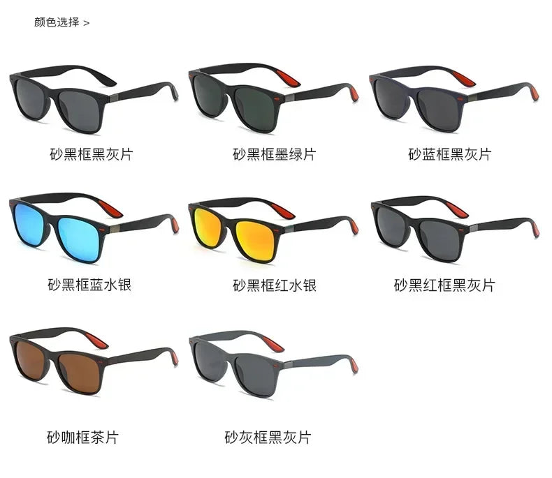 Óculos de sol polarizados unissex retangulares vintage design retrô óculos de sol masculino óculos casuais proteção UV400