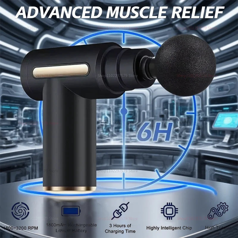 Pistola de massagem de percussão elétrica para relaxamento muscular profundo, alívio da fadiga, corpo, pescoço, costas, ombros, ferramenta de condicionamento físico