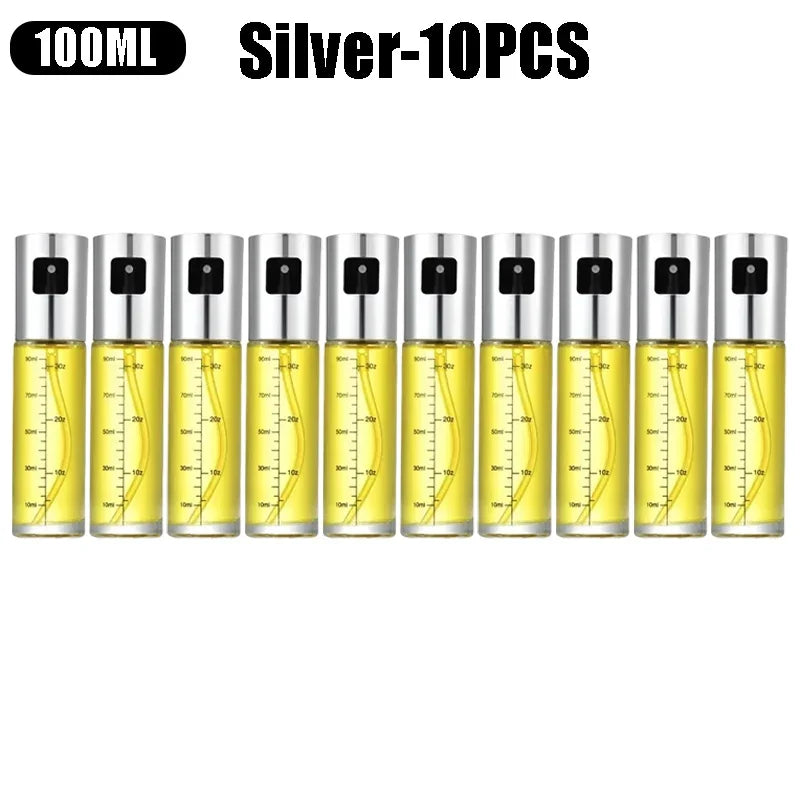 Frasco de vidro multiuso de alta qualidade de 100 ml para óleo de cozinha, frasco de spray de vidro com funil pequeno e acessórios de escova