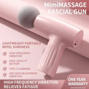 Pistola de massagem muscular mini rosa, pistola de massagem portátil para tecidos profundos, pistola de massagem Theragun Fascia Gun, massageadores portáteis para tecidos profundos