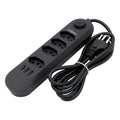 Power Filter, 4 Plug Extensions, 2M Extension Cable, 3 USB Charging Ports, 2500W, Brazilian Socket