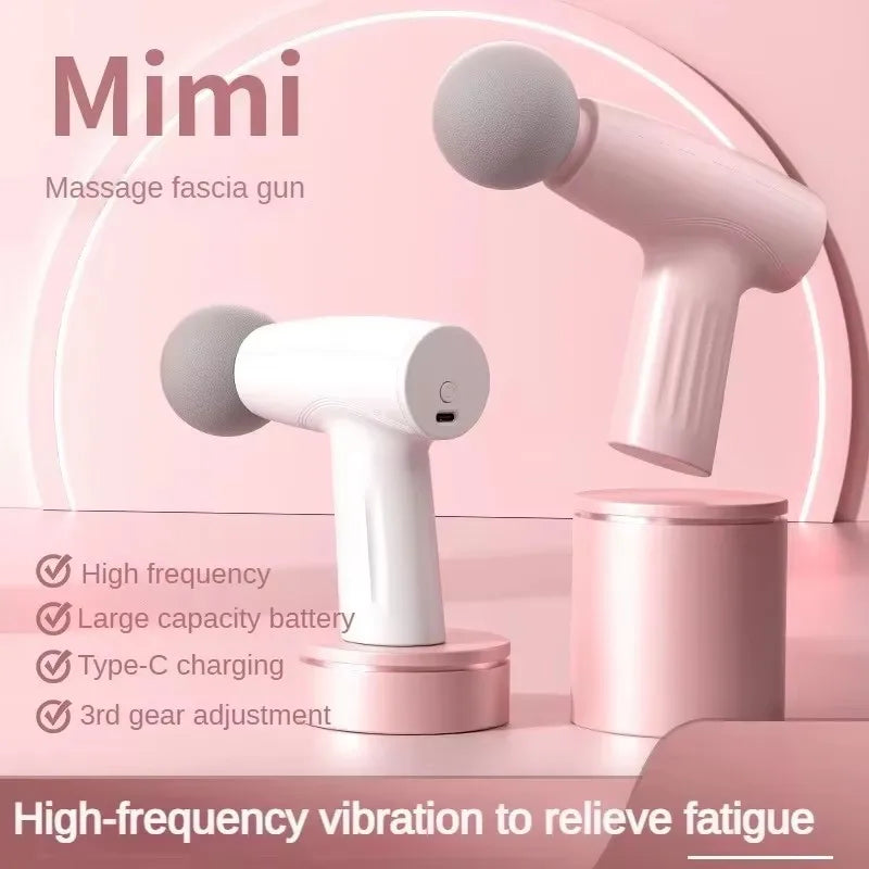 Pistola de massagem muscular mini rosa, pistola de massagem portátil para tecidos profundos, pistola de massagem Theragun Fascia Gun, massageadores portáteis para tecidos profundos