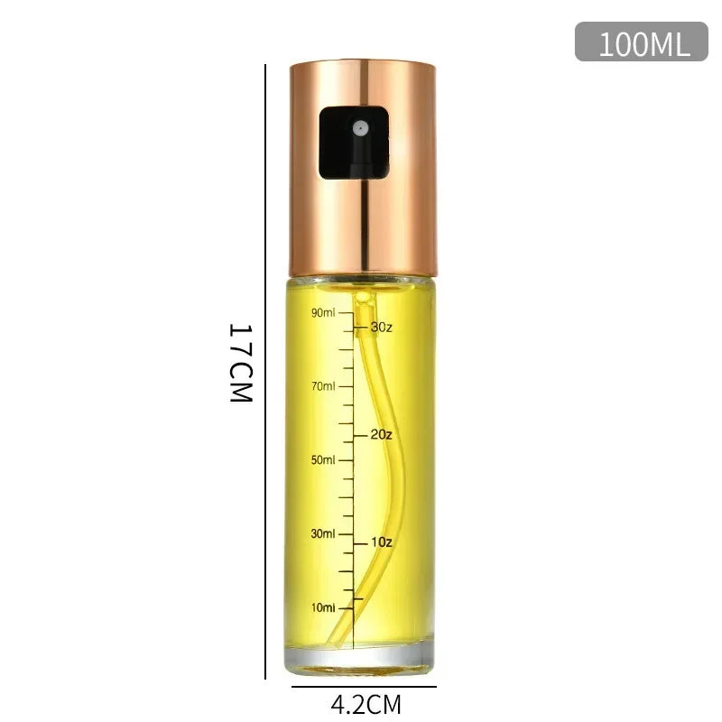 Frasco de vidro multiuso de alta qualidade de 100 ml para óleo de cozinha, frasco de spray de vidro com funil pequeno e acessórios de escova