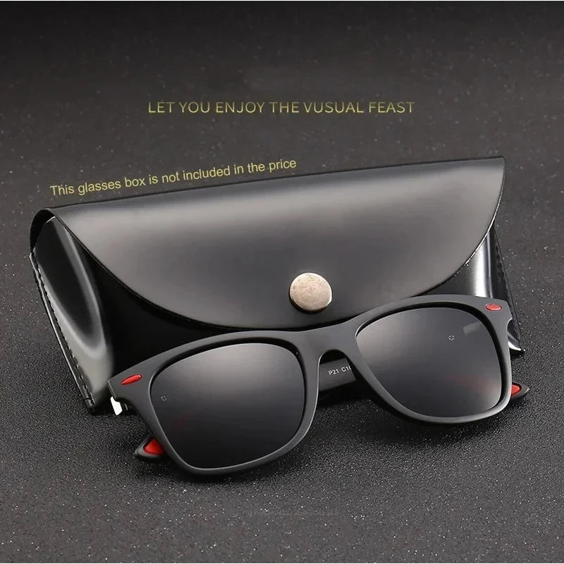 Óculos de sol polarizados unissex retangulares vintage design retrô óculos de sol masculino óculos casuais proteção UV400