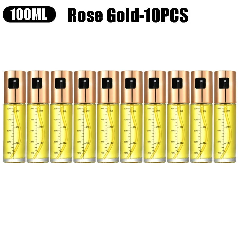 Frasco de vidro multiuso de alta qualidade de 100 ml para óleo de cozinha, frasco de spray de vidro com funil pequeno e acessórios de escova